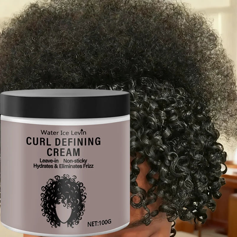 Curl Defining Cream 100g, Leave-in Styling Cream with Coconut Oil, Frizz Control & Shine, Non-Sticky Formula, Fast Delivery