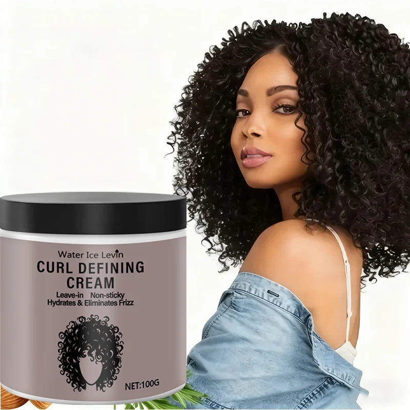 Curl Defining Cream 100g, Leave-in Styling Cream with Coconut Oil, Frizz Control & Shine, Non-Sticky Formula, Fast Delivery