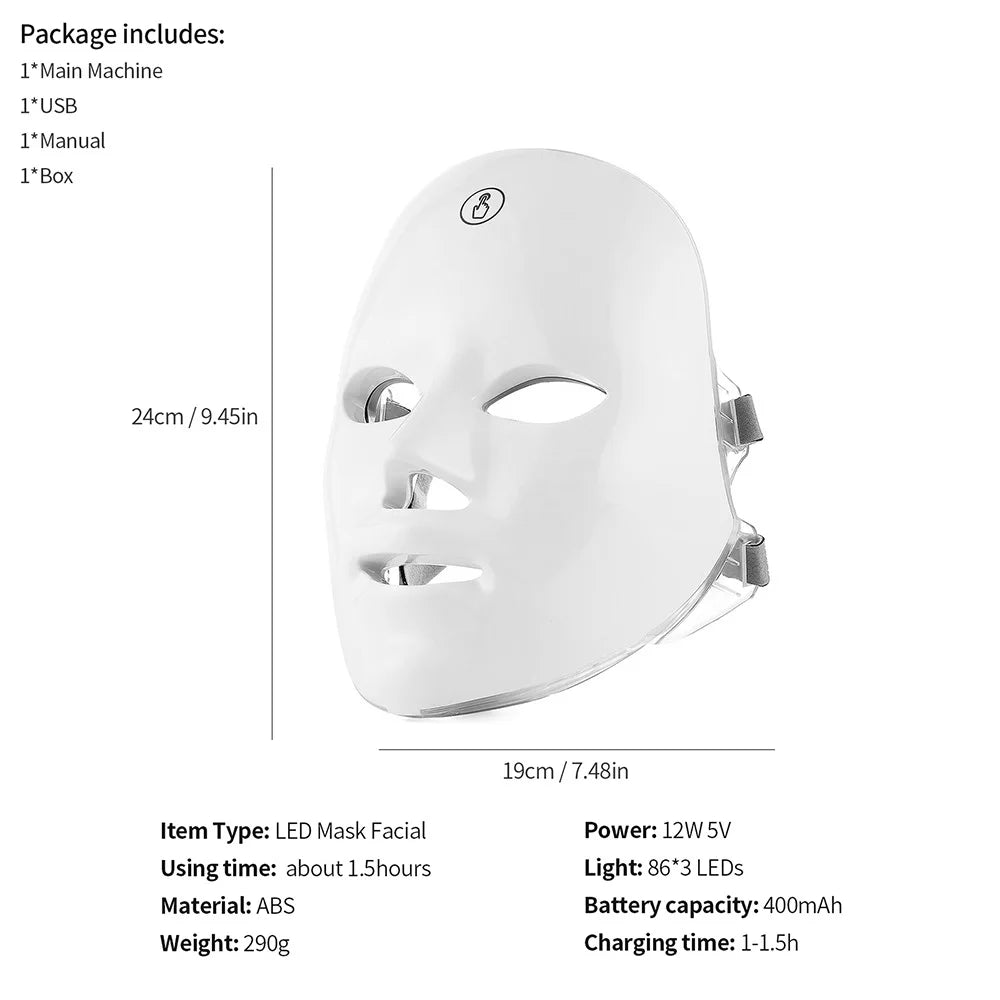 7-Color LED Facial Rejuvenation Mask