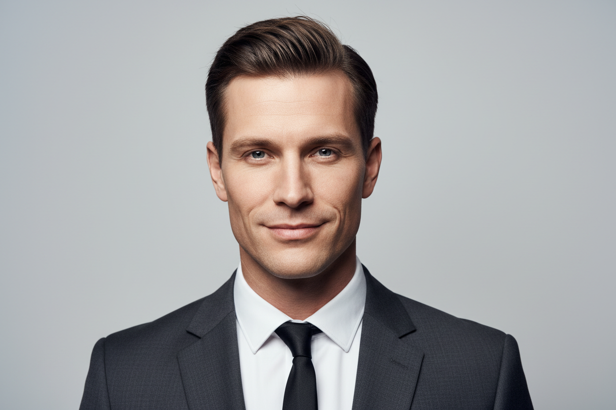 Man with defined jawline